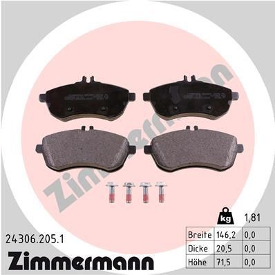 ZIMMERMANN 24306.205.1 | Fren Balata Seti