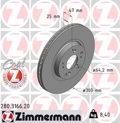 ZIMMERMANN 280.3166.20 | Fren Diski Ön Standart | 2 Adet
