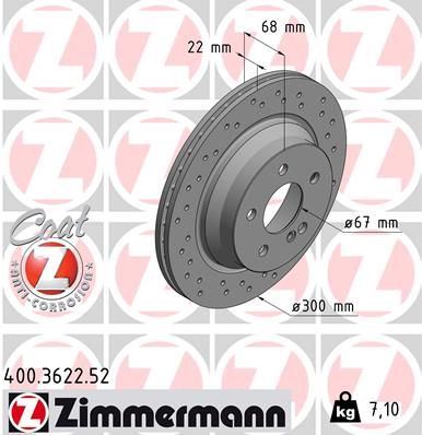 ZIMMERMANN 400.3622.52 | Fren Diski Arka Sport | 2 Adet