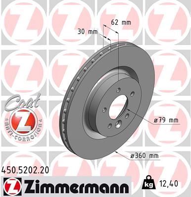 ZIMMERMANN 450.5202.20 | Fren Diski Ön Standart | 2 Adet