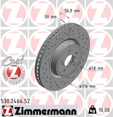 ZIMMERMANN 530.2464.52 | Fren Diski Sport | 2 Adet