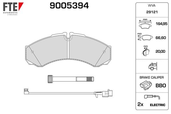 FTE 9005394 | Arka Fren Disk Balata Iveco Daily VI 50C17 / 50C17p 14 > | 1 Adet