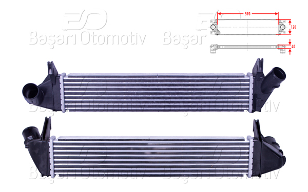 WISCO 3113813-00 | Turbo Radyatörü (Intercooler) 590X120x40 Dacia Duster Logan Sandero Renault Logan 1.5 DCI 05 >