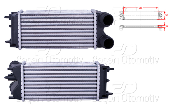 WISCO 3113826-00 | Turbo Radyatörü (Intercooler) 300X142x80 Ford B-Max Ecosport Fiesta Tourneo Courıer Transtıt Courıer 1.5 TDCI 1.6 TDCI 10 >
