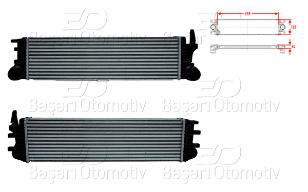 WISCO 3113972-00 | Turbo Radyatörü (Intercooler) 655X188x64 Mercedes-Benz Vito (W447) 114 CDI-116 CDI-119 Bluetec 14 >