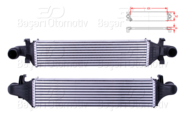 WISCO 3113979-00 | Turbo Radyatörü (Intercooler) 626X142x64 Mercedes-Benz A Serisi (W176) A 180-A 180 CDI-A 200 12 > / B Serisi (W246) B 160-B 180-B 180 CDI-B 00 11-18 / CLA (C117) 11-19 / Gla (X156) 13 >