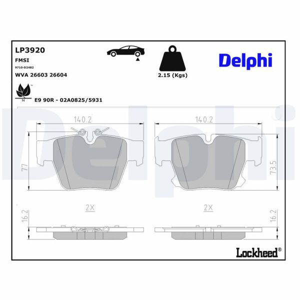 DELPHI LP3920 | Fren Balatası Arka BMW 760İ Xdrive,M5,M760e Xdrive