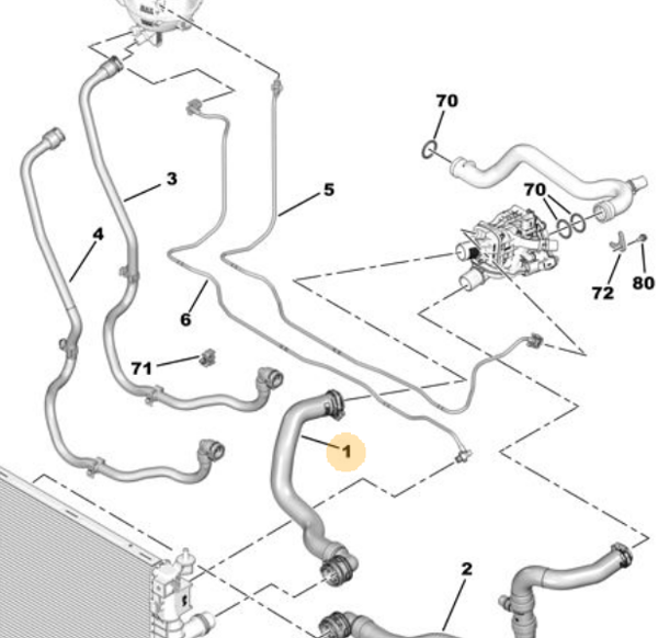 MOPAR (PSA) 9809929080 | OPEL VİARO YM Radyatör Hortumu Üst Giriş
