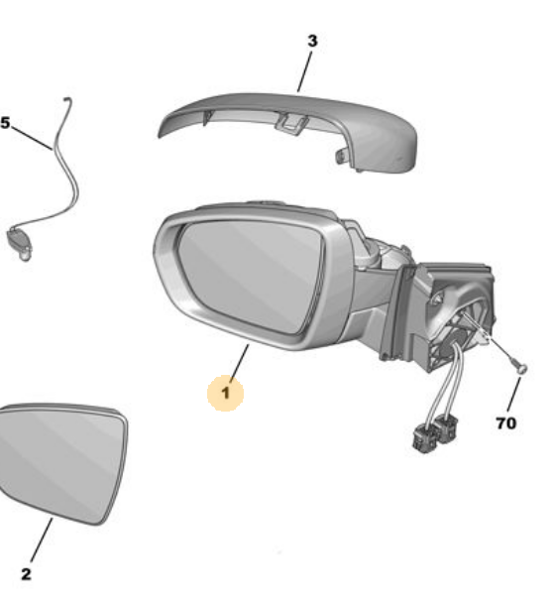 MOPAR (PSA) YP00174480 | Sağ DİKİZ AYNASI GRANDLAND X (P1UO) PSA ORJİNAL