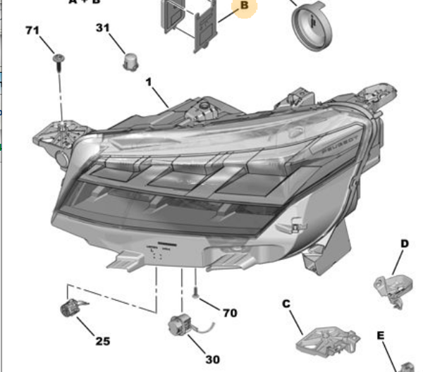 OPAR 9864534980 | Peugeot Partner 4 K9 Sol Ön Far Halojen