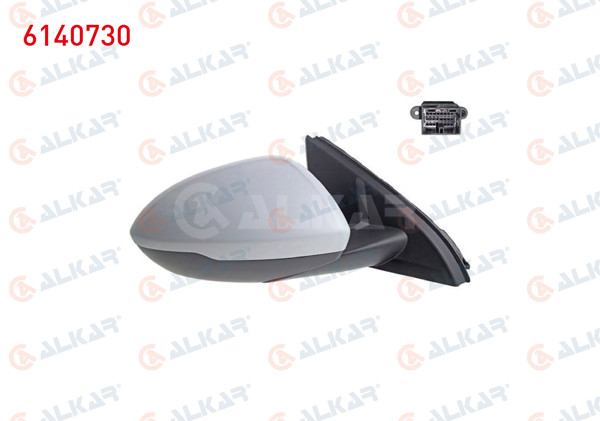 ALKAR 6140730 | Dış Dikiz Aynası Sağ Elektrikli Isıtmalı Astarlı 5 Pin Opel Insignia B (Z18) 2017 -
