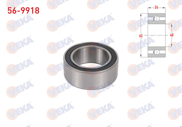 VEKA 56-9918 | Universal Klima Rulmanı 40X62x24