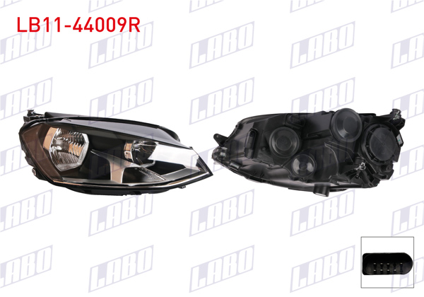 LABO LB11-44009R | Far Sağ Motorlu Volkswagen Golf VII (5G1) 2014 -