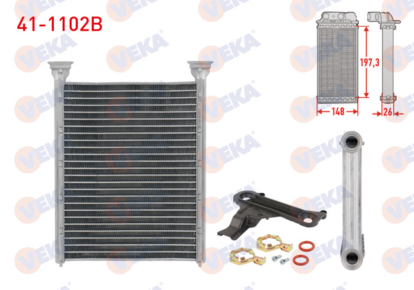 VEKA 41-1102B | Kalorifer Radyatörü Brazing Alfa Romeo Giulietta 2010-2020 / 1.4, 1.6 D