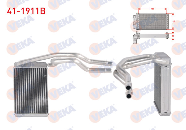 VEKA 41-1911B | Kalorifer Radyatörü Brazing Ford Fiesta V 1.4 TDCI-1.4İ 16V-1.6 TDCI 2001-2008 / Fusion 1.4 TDCI 1.6 TDCI 2002-2010