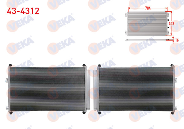 VEKA 43-4312 | Klima Radyatörü Toyota Rav4 III (Aca3_, Ace_, Ala3_, Gsa3_, Zsa3_) 2.2 D-4D M-T 2005-2012