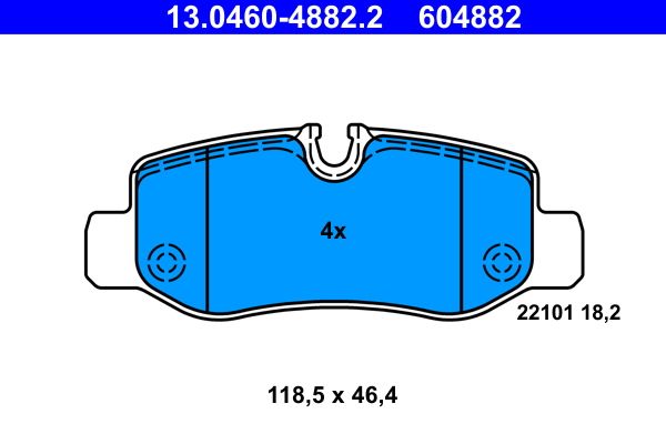 ATE 13.0460-4882.2 | Fren Balatası Arka V CLAss W447 14 > Vito W447 14 >