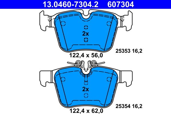 ATE 13.0460-7304.2 | Mercedes C-Serisi W205/S205/C205/A205 arka fren balatası