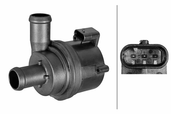 HELLA 8TW358305-991 | İlave (Ek) Su Pompası VW Polo Passat Audi A1 Seat Ibiza Skoda Fabia 1.2-1.6 TDI 2010-