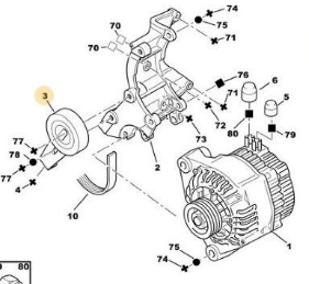 MOPAR (PSA) 5751.38 | Alternatör Ayaklı Gergi Rulmanı Xud9 Partner M49 Expert 1 Berlingo Jumpy 1