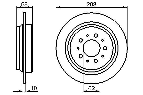 BOSCH 0986478445 | Arka Fren Disk Ayna Volvo S70 96 > 00 V70 96 > 00 Xc70 99 > 04 | 2 Adet