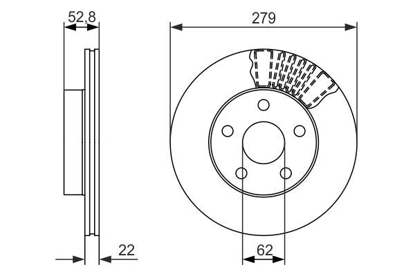 BOSCH 0986479618 | Fren Aynası On Havalı Tk 279,01 mm Toyota Prevıa 90-01 | 2 Adet