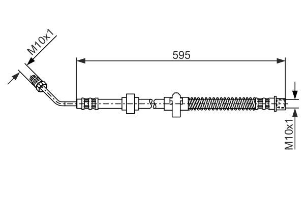 BOSCH 1987476372 | Fren Hortumu Arka Sol P407 04 > P508 10 > C5 06 > C6 05 > 640mm M10