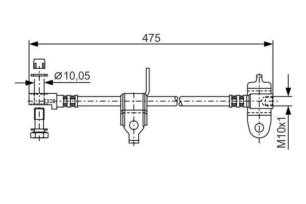 BOSCH 1987481045 | Fren Hortumu Ön Sol Ford Transit 01 > Uzunluk: 463mm