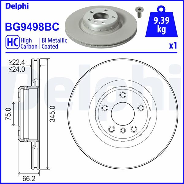 DELPHI BG9498BC | Fren Diski Arka M BMW F20 F30 11 >