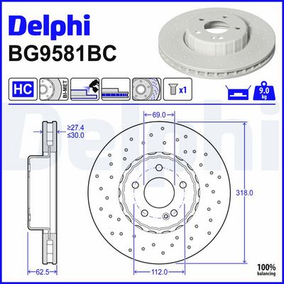 DELPHI BG9581BC | Disk On (Ad) 14 > C-Seri (W205-S205) | 1 Adet