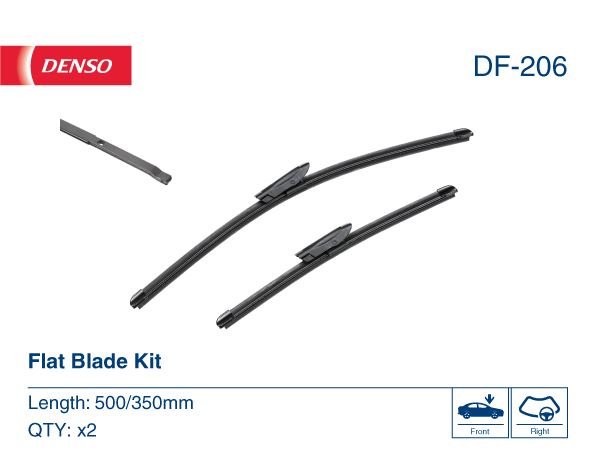 DENSO DF-206 | Silecek (Takım) Renault > Twingo III 14-* Smart > Fortwo-Forfour 14 -