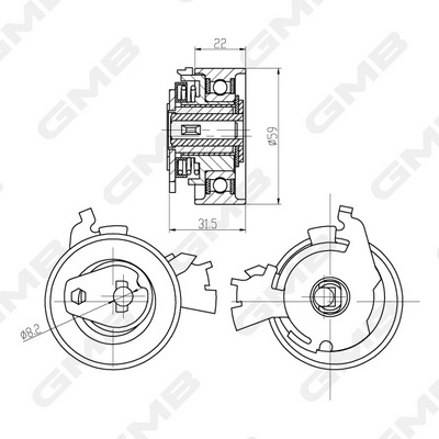 GMB GTB0040 | Gergi Rulmanı Opel Astra F / Calıbra A / Frontera / Kadett E / Omega A / B / Vectra A