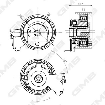 GMB GTB0230 | Triger Gergi Rulmanı 206 / 207 / 307 / C4 1.4 16V 03 -