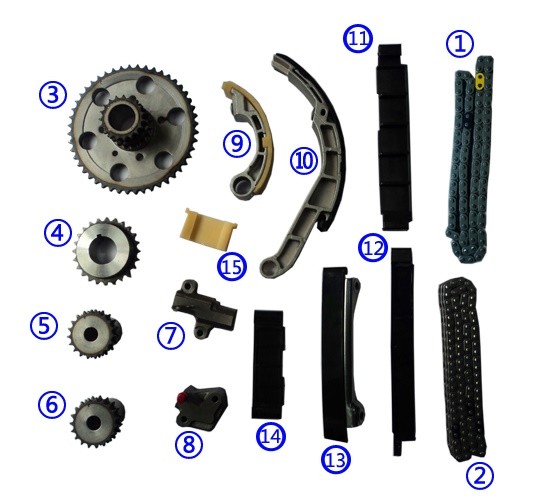 GMB GTCK-NS034 | Eksantrik Zincir Seti Pıckup 11-16 Navara Yd25ddtı / Euro-5 Tek Sıra Zincir