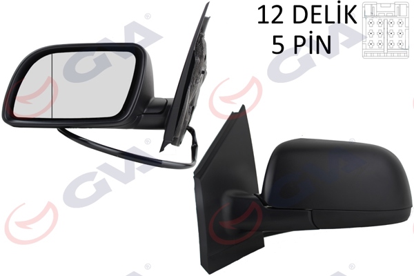 GVA 1075436 | Dış Dikiz Aynası Sol Polo 02 > Elektrikli Isıtmalı Asferik 5 Fiş Vm-194Ehal