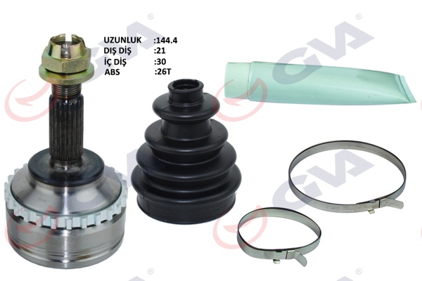 GVA 4414110K | Aks Kafası Dış Ön Clio II 1.4İ 16V 98-05 Kangoo 98-08 ABS Li 26Diş 21X30x52.2 144.5mm