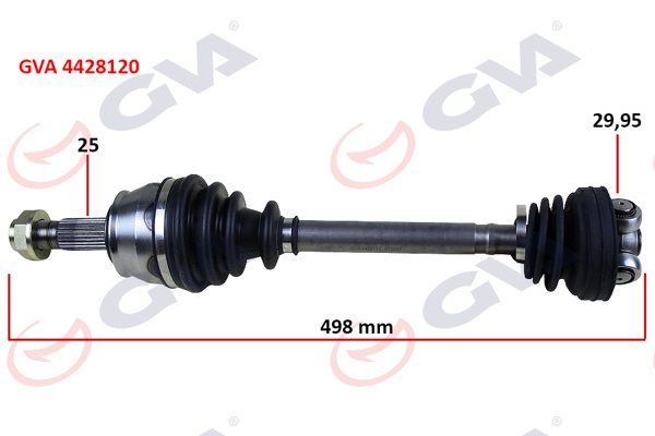 GVA 4428120 | Komple Aks Sağ Mil Siz Aks Lale Siz Grande Punto 1.3 Mjt 75Hp 497mm