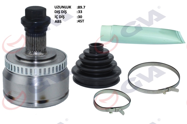 GVA 4475120K | Aks Kafası Dış Ön A4-Passat 1.8T 96-01 ABS Li 45 Diş 33X30x53 92mm