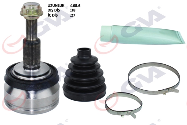 GVA 4475220K | Aks Kafası Dış Ön Transporter T5 1.9 TDI 04-10 Axb 38X27x63 168.5mm