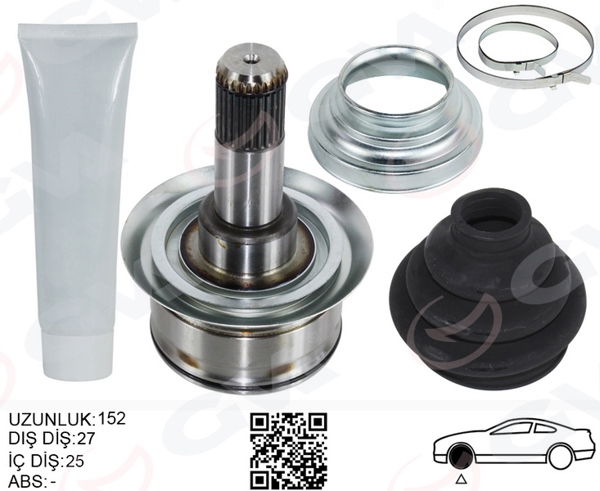 GVA 4499017K | Aks Kafası Arka Sağ / Sol BMW F10 F12 F13 F06 152mm Diferansiyel Diş 27