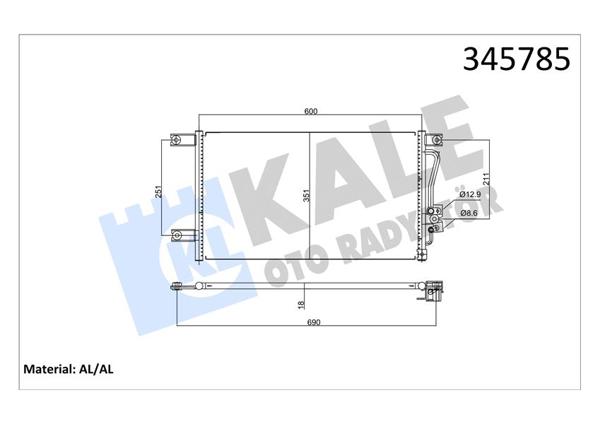 KALE 345785 | Klima Radyatörü Mitsubishi L200 2.5 96/07 Pajero Sport 98/