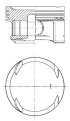 KOLBENSCHMIDT 41725600 | Piston + Segman Std (82mm) W203 02-07 W204 07-14 W211 02-08 W212 11-15 R171 04-11