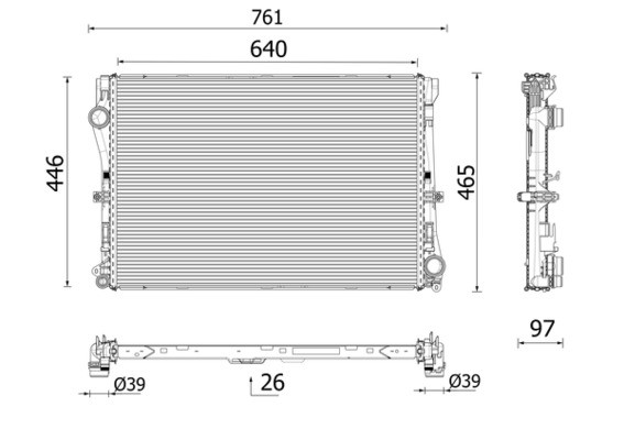 MAHLE CR 2640 001P | Su Radyatörü Mercedes C-Serisi (W205) M264