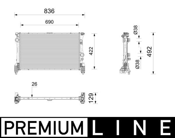 MAHLE CR 2802 000P | Su Radyatörü Mercedes W907 W910 Sprinter