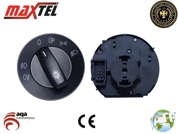 MAXTEL 16106433 | Far Açma Kapama Anahtarı Golf 5 Passat Caddy T5 Çift Sisli (Pin 10)