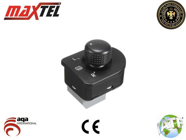 MAXTEL 166 06 568 | Ayna Ayar Anahtarı VW Beetle Bora Golf IV Passat B5 Transporter T5 Ayna Katlamasız