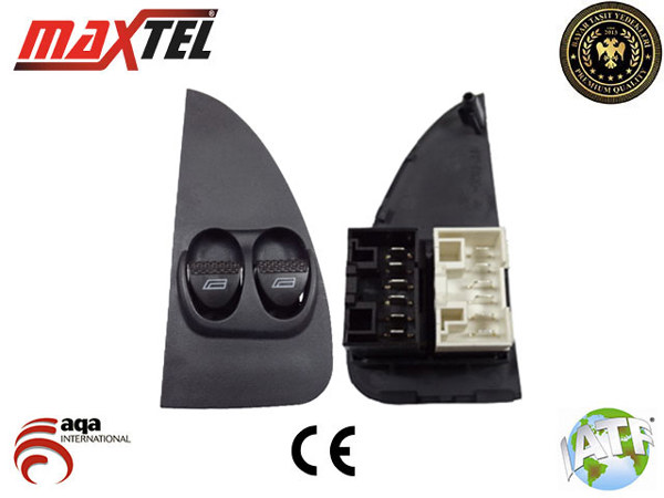 MAXTEL 182 05 242 | Cam Kaldırma Anahtarı Sol 12 Fişli Çiftli Siyah Beyaz Kasalı Fiat Palio 98-11, Strada 99= >