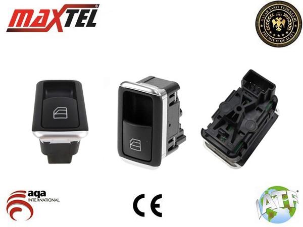 MAXTEL 182 08 202 | Cam Kaldırma Anahtarı Sağ Siyah Mercedes W242-W204-W212-S212-W218