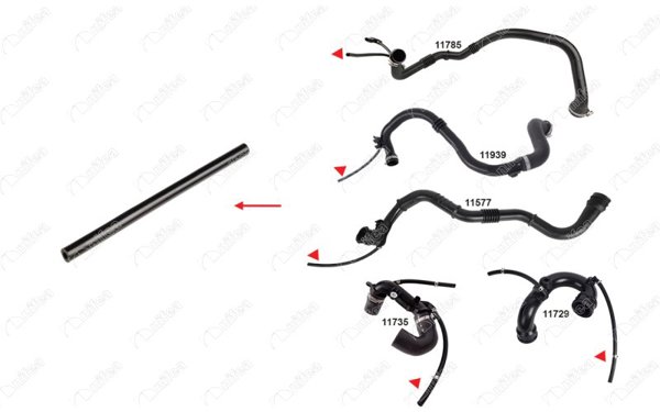 NIFEA 11492 *5 | Turbo Borusu Hortumu 5mm X 11mm = 26Cm Ok Ile Gosterılen Hortum Renault Grand Scénıc II (Jm0 / 1_) Ren | 5 Adet