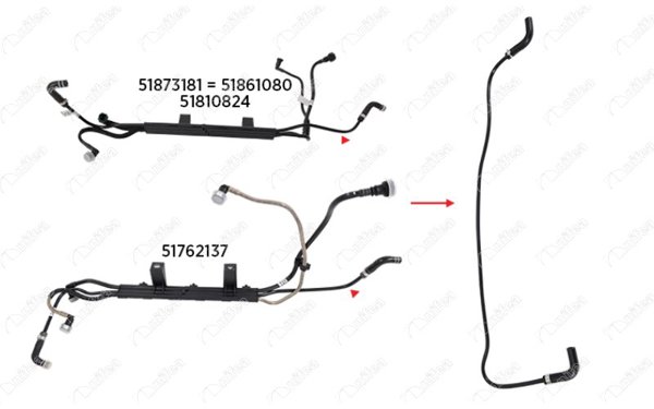 NIFEA 14616 | Yakıt Borusu Braket Hariç New Doblo 1.3 Multijet